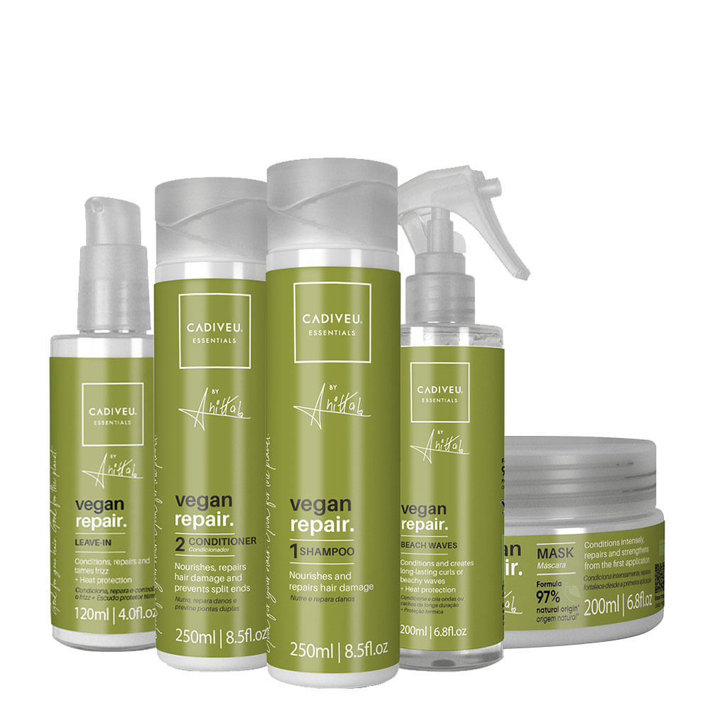 Kit Cadiveu Essentials Vegan Repair by Anitta Home Care - 5 Produtos