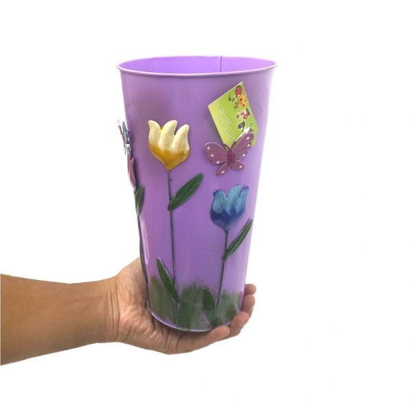 Vaso Jardim Varanda Borboleta Flor De Ferro Lilas (Sybo-G7)
