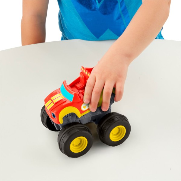 Encontraproduto.com.br - Fisher-Price Veículo Blaze Slam & Go Racer Blaze - Mattel