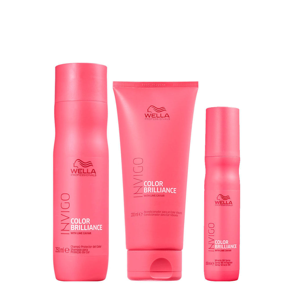 Kit Wella Professionals Invigo Color Brilliance - Shampoo 250 ml + Condicionador 200 ml + Leave-in BB Milagroso 150 ml