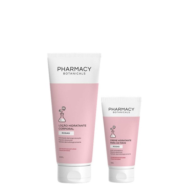 Kit Pharmacy Botanicals - Creme para as Mãos Rosas 50 g + Loção Corporal Rosas 200 ml