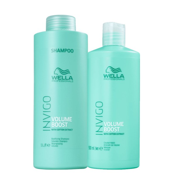 Kit Wella Professionals Invigo Volume Boost - Shampoo 1000 ml + Máscara 500 ml