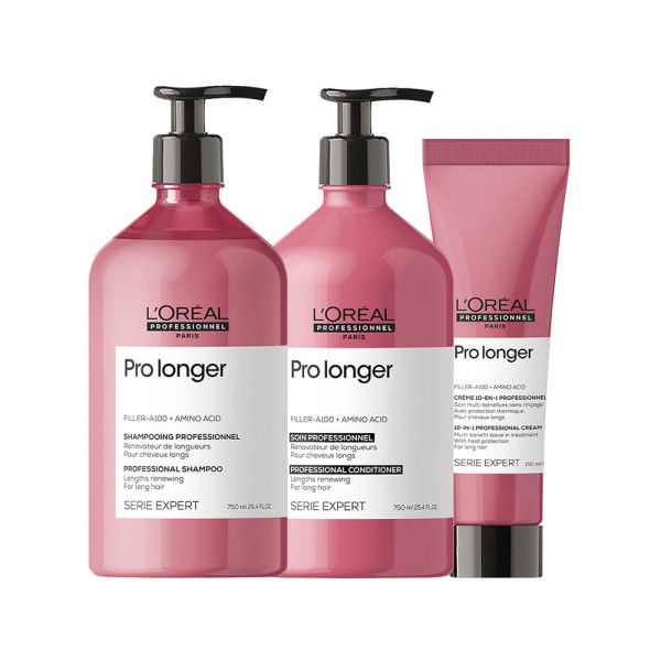 Encontraproduto.com.br - Kit LOréal Professionnel Serie Expert Pro Longer - Shampoo 750 ml + Condicionador 750 ml + Leave-in 150 ml