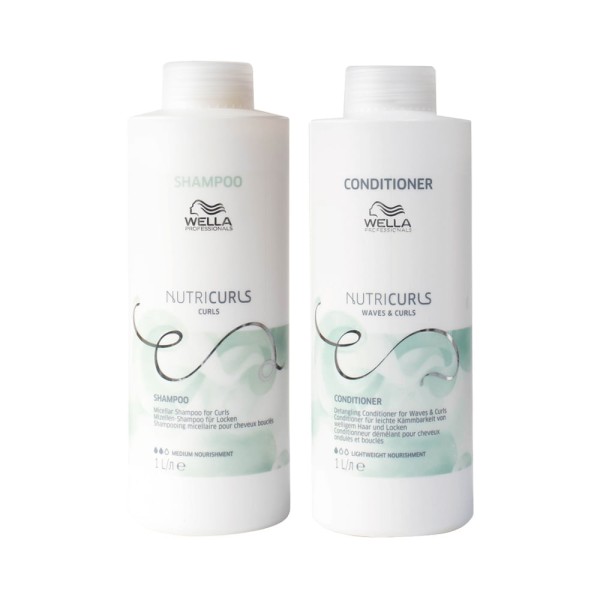 Encontraproduto.com.br - Kit Wella Professionals Nutricurls - Shampoo 1000 ml + Condicionador 1000 ml