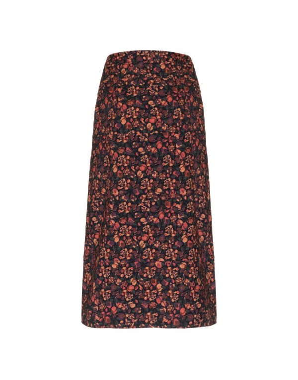 Encontraproduto.com.br - Saia Midi Sarja Estampada - Preto