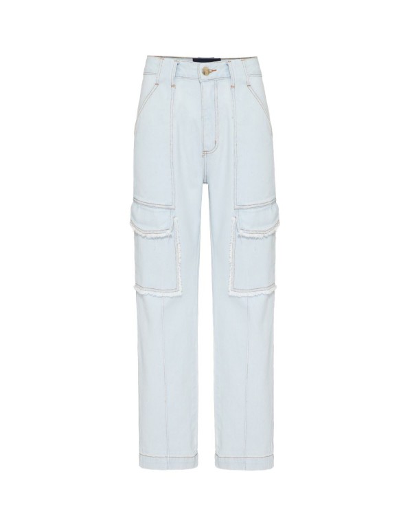 Calça Jeans Cargo - Azul
