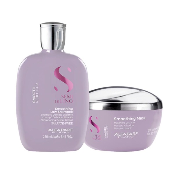 Encontraproduto.com.br - Kit Alfaparf Milano Professional Semi Di Lino Smooth Smoothing - Shampoo 250 ml + Máscara 200 ml