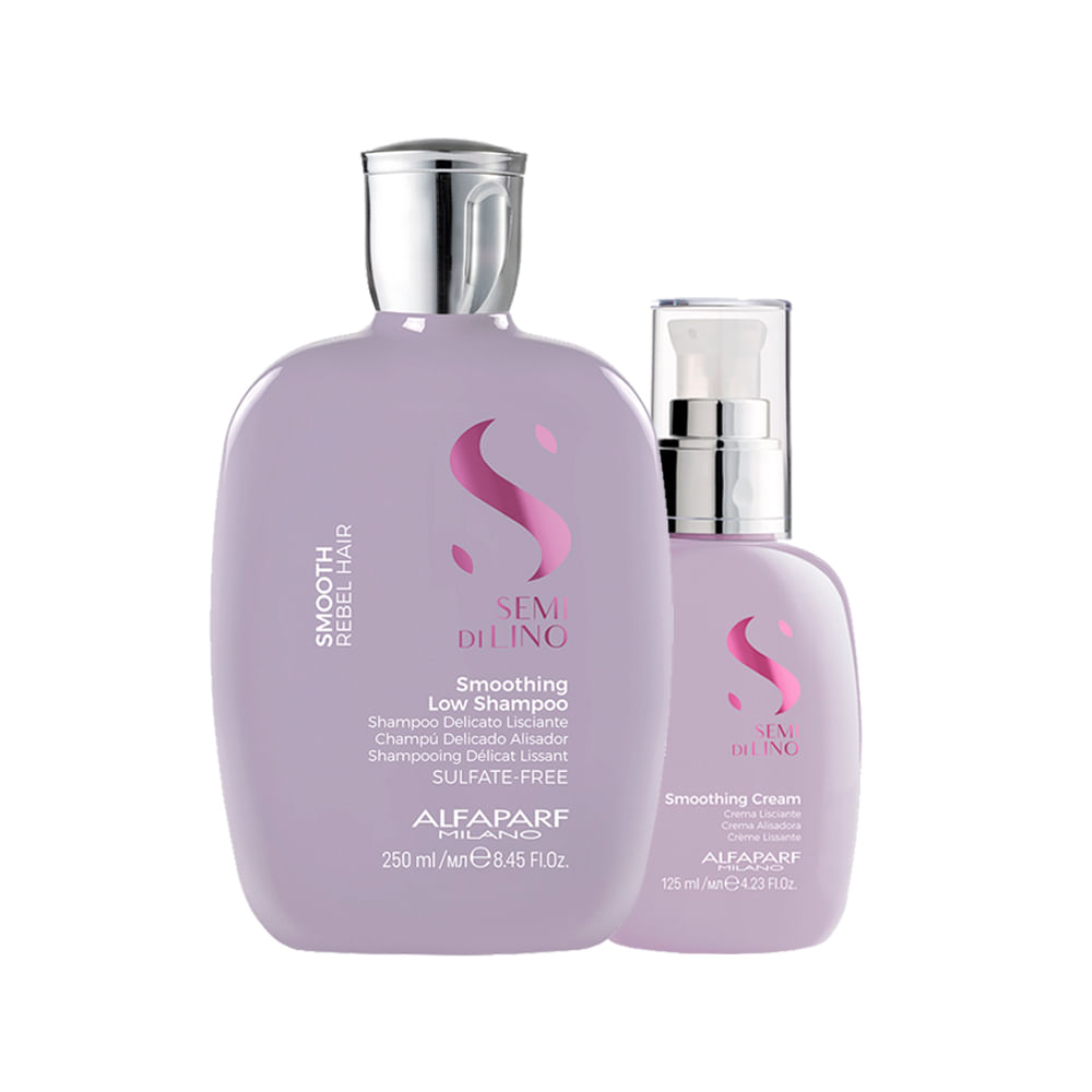 Encontraproduto.com.br - Kit Alfaparf Milano Professional Semi Di Lino Smooth Smoothing - Shampoo 250 ml + Creme 125 ml