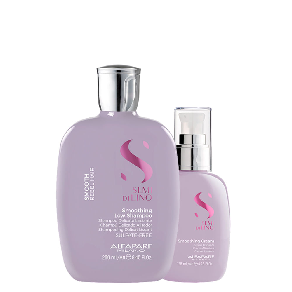 Encontraproduto.com.br - Kit Alfaparf Milano Professional Semi Di Lino Smooth Smoothing - Shampoo 250 ml + Creme 125 ml