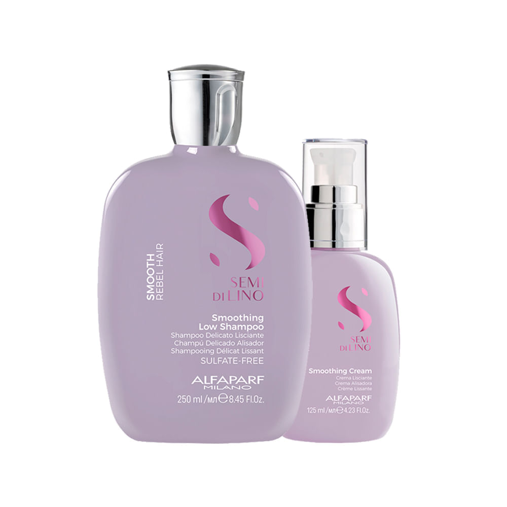 Encontraproduto.com.br - Kit Alfaparf Milano Professional Semi Di Lino Smooth Smoothing - Shampoo 250 ml + Creme 125 ml