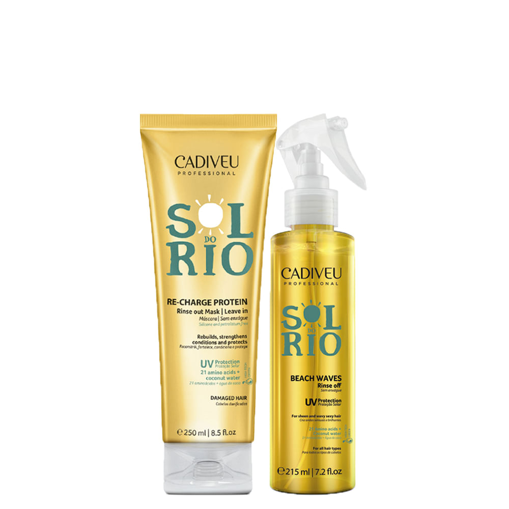 Kit Cadiveu Professional Sol do Rio - Máscara de Reconstrução 250 ml + Leave- in 215 ml