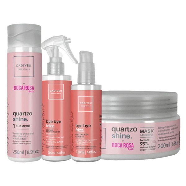 Encontraproduto.com.br - Kit Cadiveu Essentials Quartzo Shine e Bye Bye Frizz - 4 Produtos