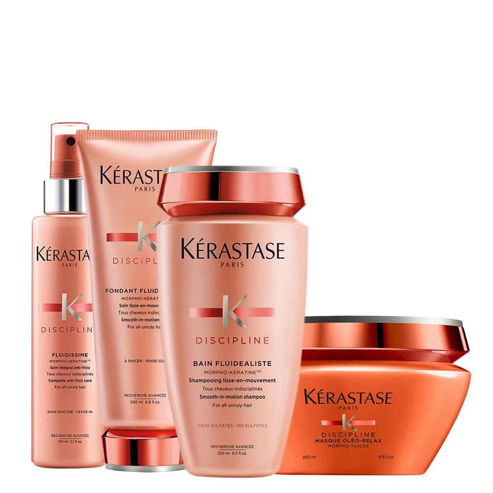 Kit Kérastase Discipline - Shampoo 250 ml + Condicionador 200 ml + Máscara Óleo-Relax 200 ml + Leave -in 150 ml