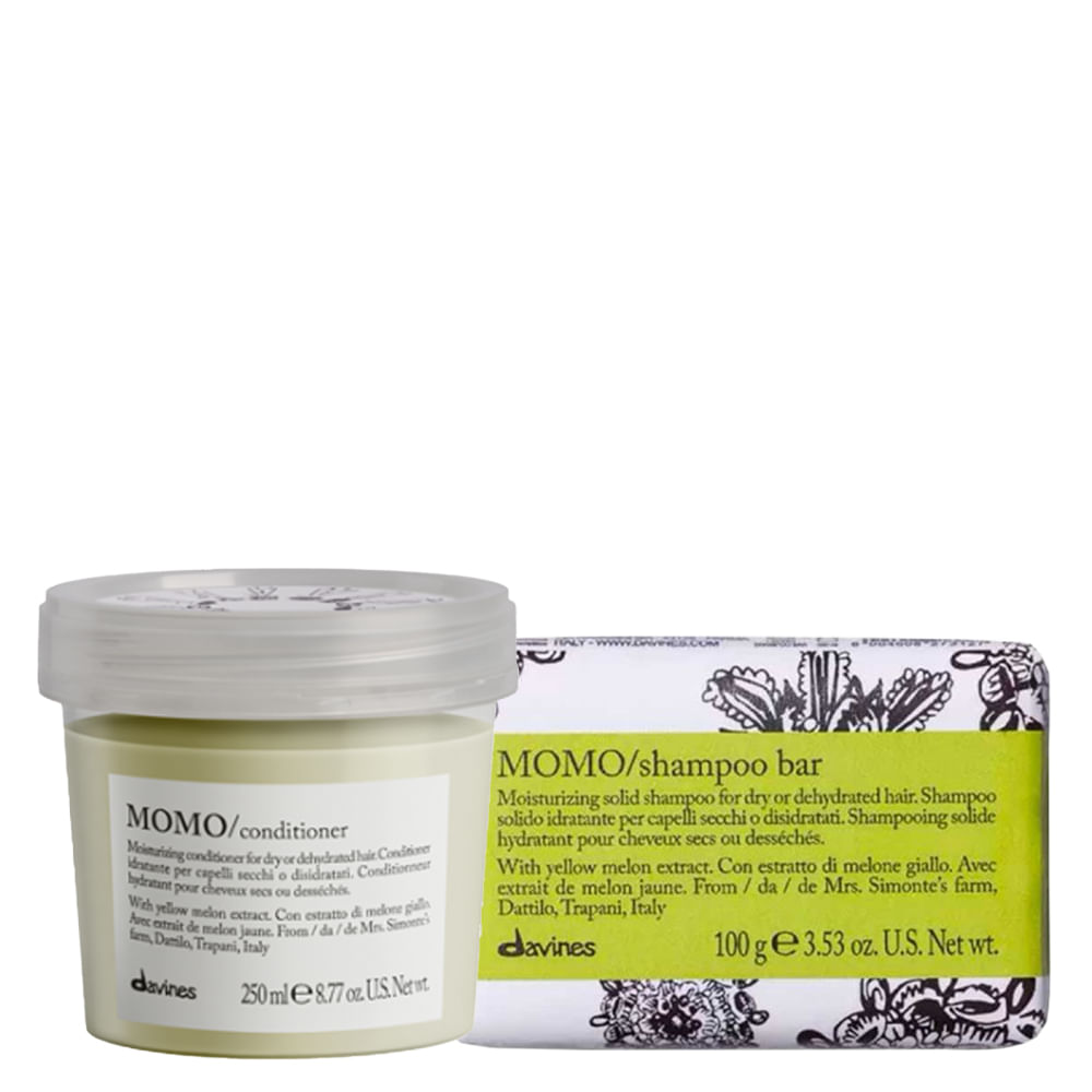 Kit Davines Essential HairCare Momo - Shampoo Barra 150 g + Condicionador 250 ml