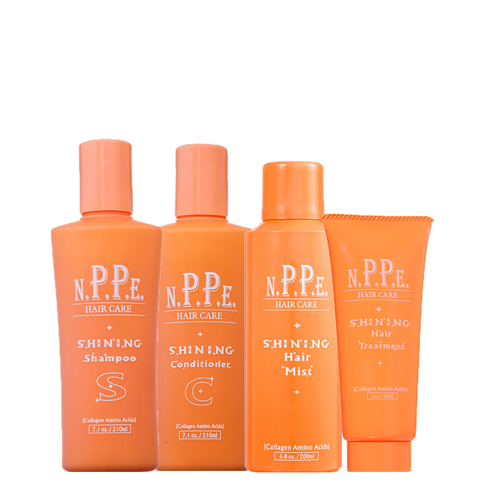 Kit N.P.P.E Shining - Shampoo 210 ml + Condicionador 210 ml + Máscara 90 ml + Spray 200 ml