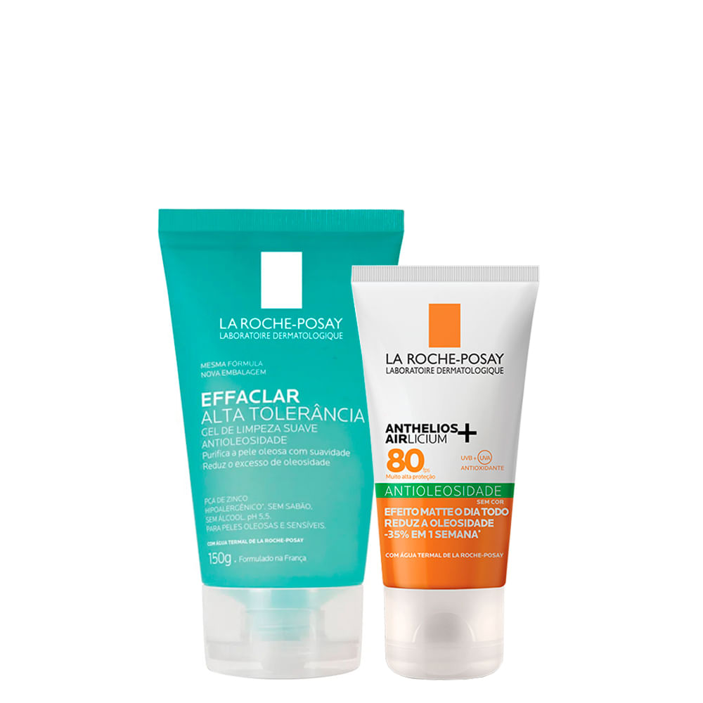 Kit La Roche Posay Facial - Gel de Limpeza 150 g + Protetor Solar Antioleosidade FPS 80 40 g