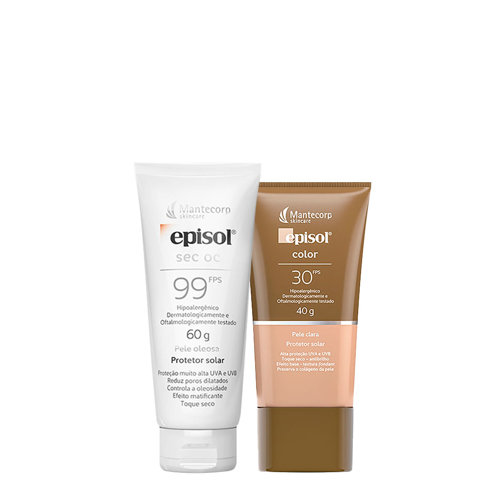 Kit Cuidado da Pele Mantecorp - Protetor Solar Facial FPS 99 60 g + Protetor Solar Facial FPS 30 Clara 40 g