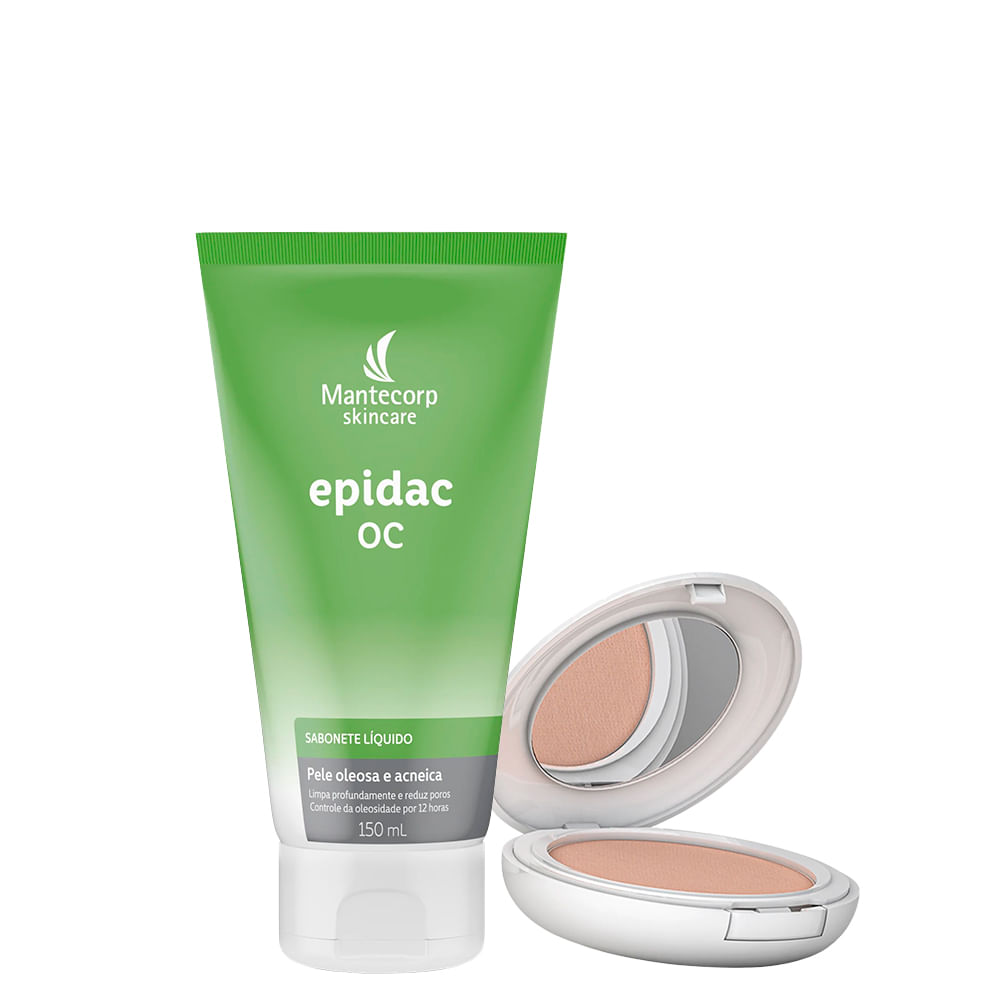 Kit Antioleosidade Mantecorp - Sabonete Líquido Facial 150 ml + Protetor Solar em Pó Facial FPS 50 Extra Clara 10 g