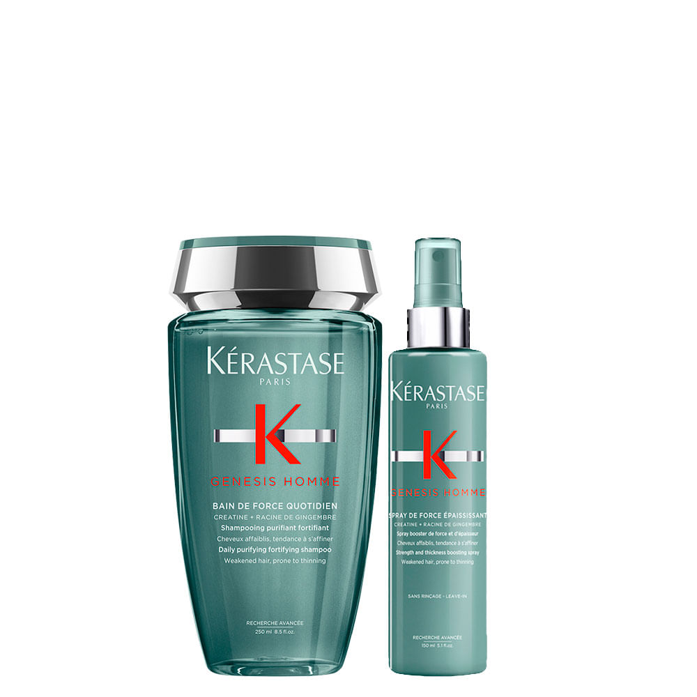 Kit Kérastase Genesis Homme – Shampoo Quotidien 250 ml + Spray 150 ml