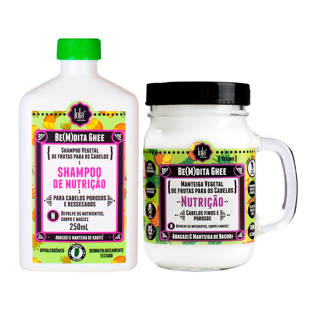 Encontraproduto.com.br - Kit Lola Cosmetics Nutrição Be(m)dita Ghee - Shampoo de Nutrição 250 ml + Máscara de Nutrição 350 g