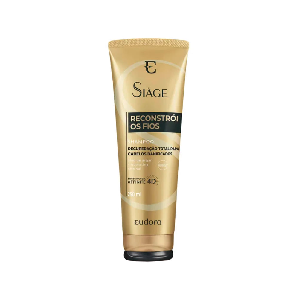 Encontraproduto.com.br - Kit Eudora Siàge Reconstrói os Fios 4D - Shampoo 250ml + Condicionador 200 ml + Máscara de Reconstrução 250 g