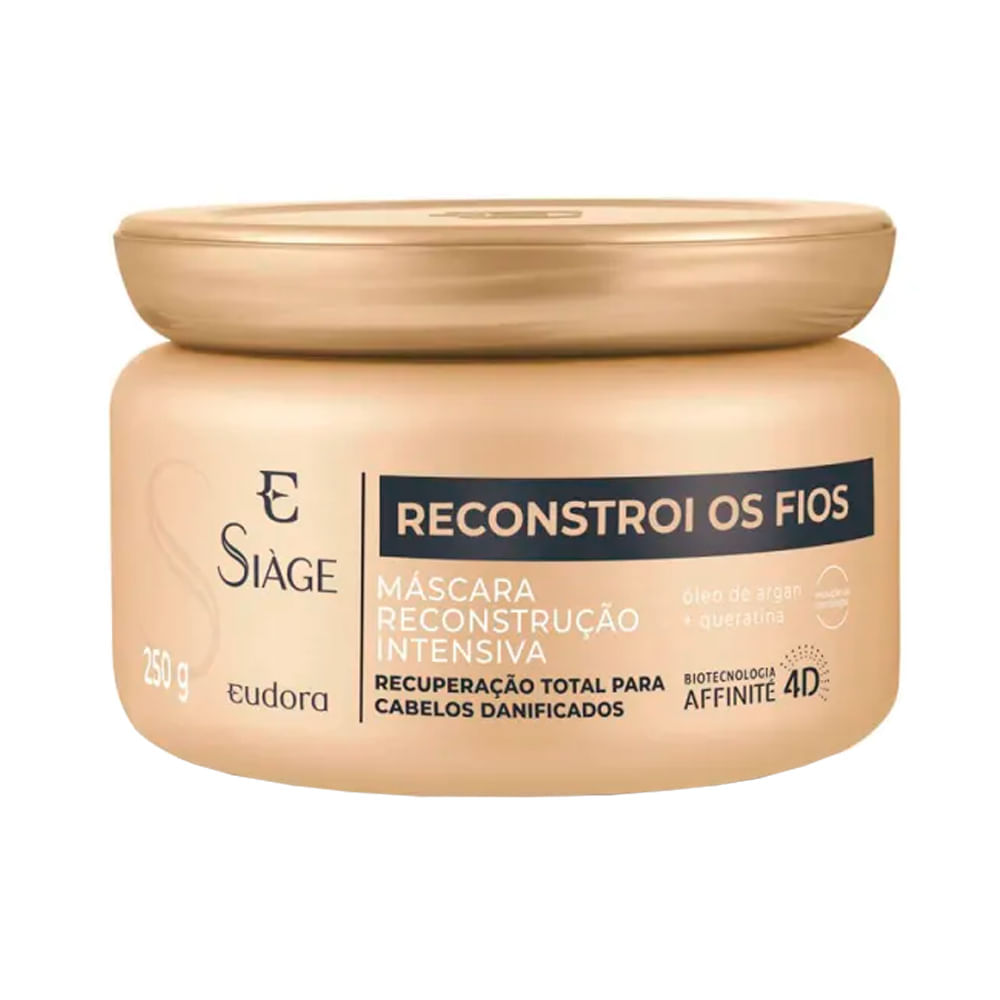 Encontraproduto.com.br - Kit Eudora Siàge Reconstrói os Fios 4D - Shampoo 250ml + Condicionador 200 ml + Máscara de Reconstrução 250 g