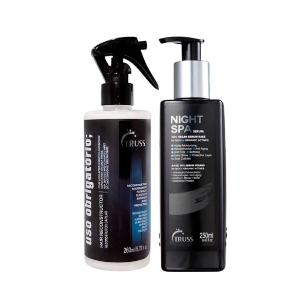 Encontraproduto.com.br - Kit Reconstrutor Truss - Sérum Night Spa 250 ml + Tratamento Uso Obrigatório 260 ml