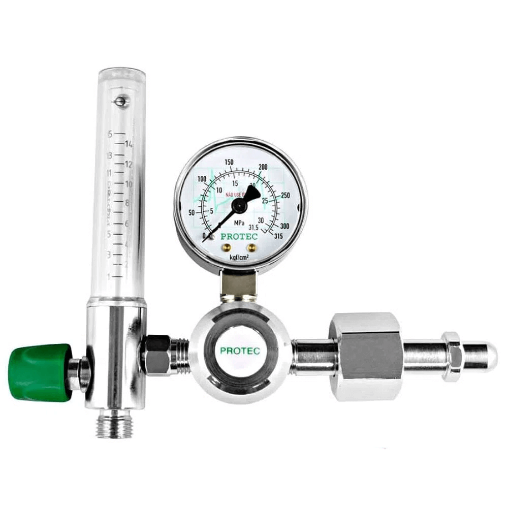 Encontraproduto.com.br - Válvula Reg Cilindro C/ Fluxomêtro Oxigênio - Protec