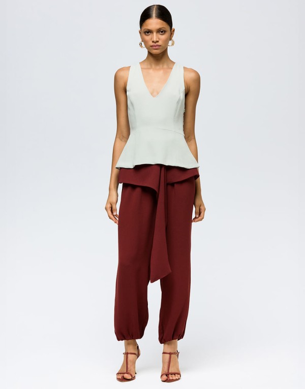 Encontraproduto.com.br - Calça Pala Crepe Leve - Vinho