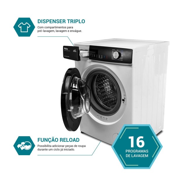 Encontraproduto.com.br - Lava e Seca Philco 11Kg PLS11A Inverter Plus Branca