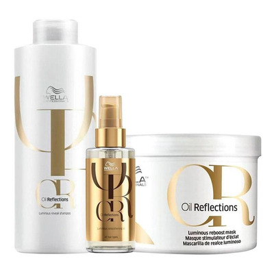 Kit Wella Oil Reflections - Shampoo 1000 ml + Máscara 500 ml + Óleo 100 ml