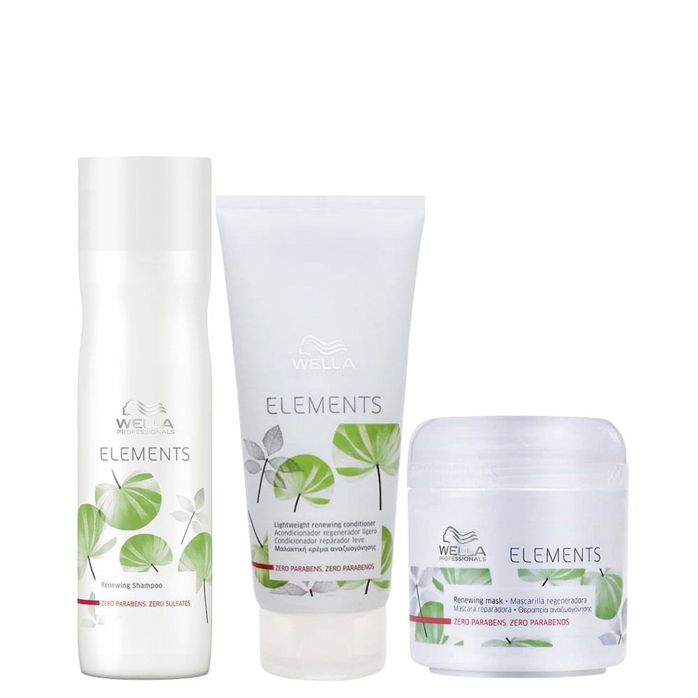 Kit Wella Professionals Elements Renewing -  Shampoo 250 ml + Condicionador 200 ml + Máscara de Hidratação 150 ml