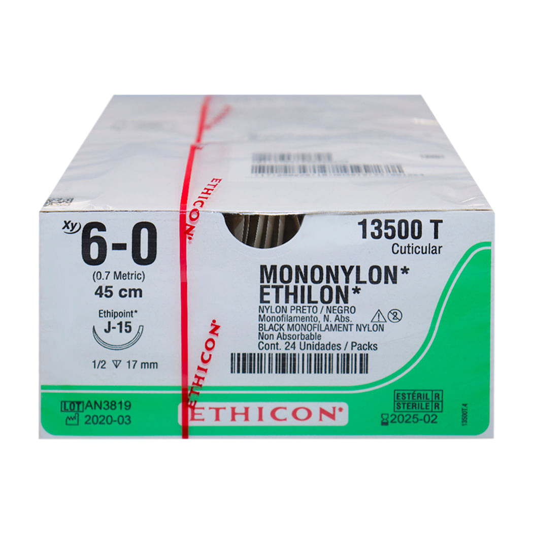 Encontraproduto.com.br - Fio de Sutura Mononylon 3-0 com Ag 17mm com 24 Un - Johnson & Johnson