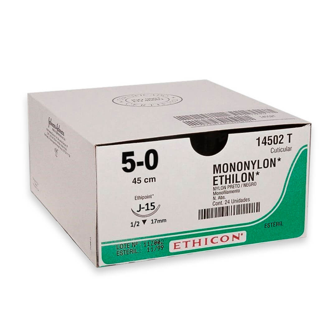 Encontraproduto.com.br - Fio de Sutura Mononylon 5-0 com Agulha 1,7cm com 24 - Johnson & Johnson