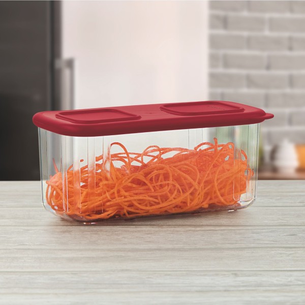 Encontraproduto.com.br - Pote Clear Mate Retangular Medio Tupperware 460ml Vermelho