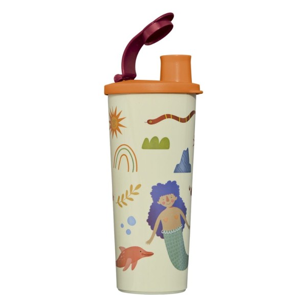 Encontraproduto.com.br - Copo com bico e tampa infantil Tupperware 470ml Folclore