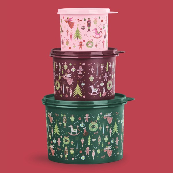 Encontraproduto.com.br - Pote Hermético Tupper Redondinha Tupperware® 2,4L Encanto De Natal