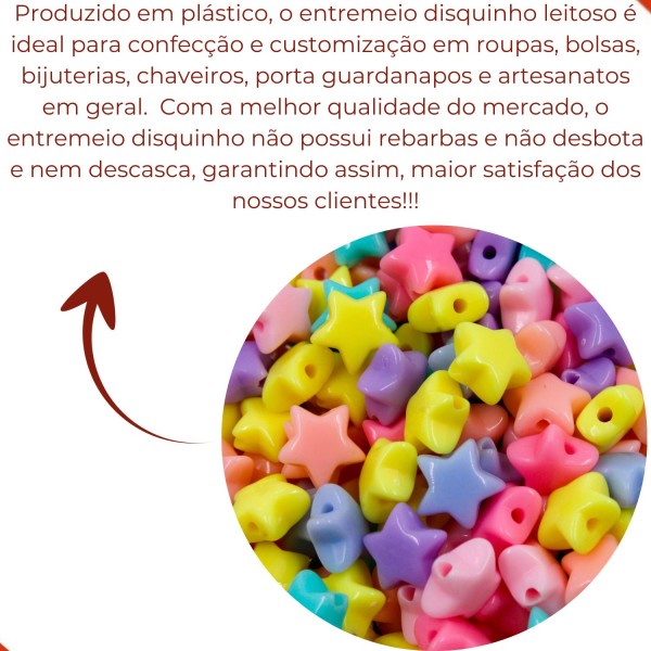 Encontraproduto.com.br - ENTREMEIO ESTRELA INFANTIL 10MM EM ACRILICO COM 500GR