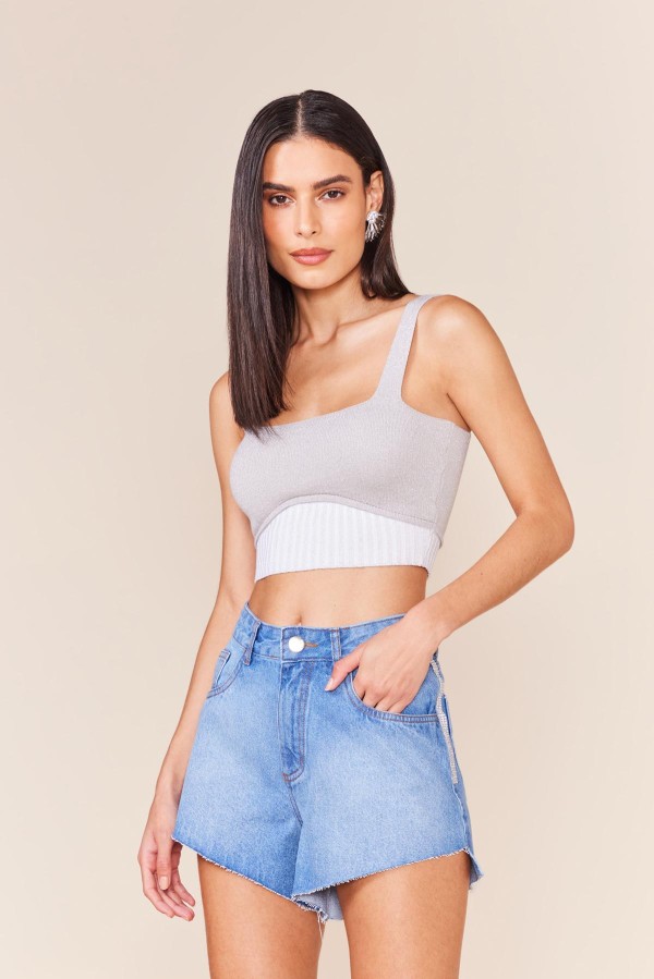 Encontraproduto.com.br - SHORT JEANS DET STRASS - JEANS