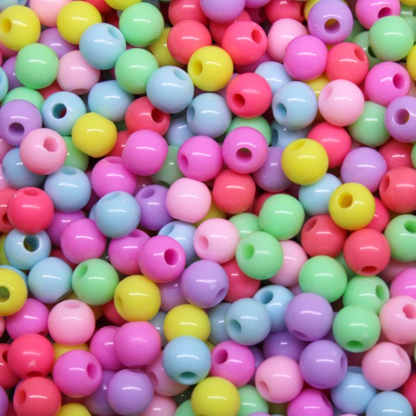 BOLA LEITOSA PASSANTE 06MM EM PLASTICO COM 500GR