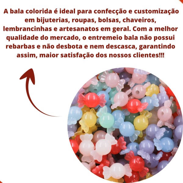 Encontraproduto.com.br - ENTREMEIO BALA TRANSLUCIDA 17MM EM ACRILICO COM 500GR