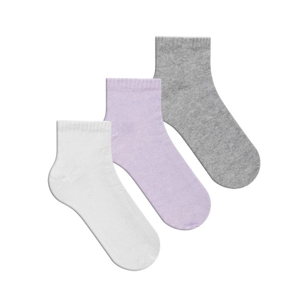 Encontraproduto.com.br - Kit 3 Meias Dallf Feminina Branca Rosa Mescla 34-39