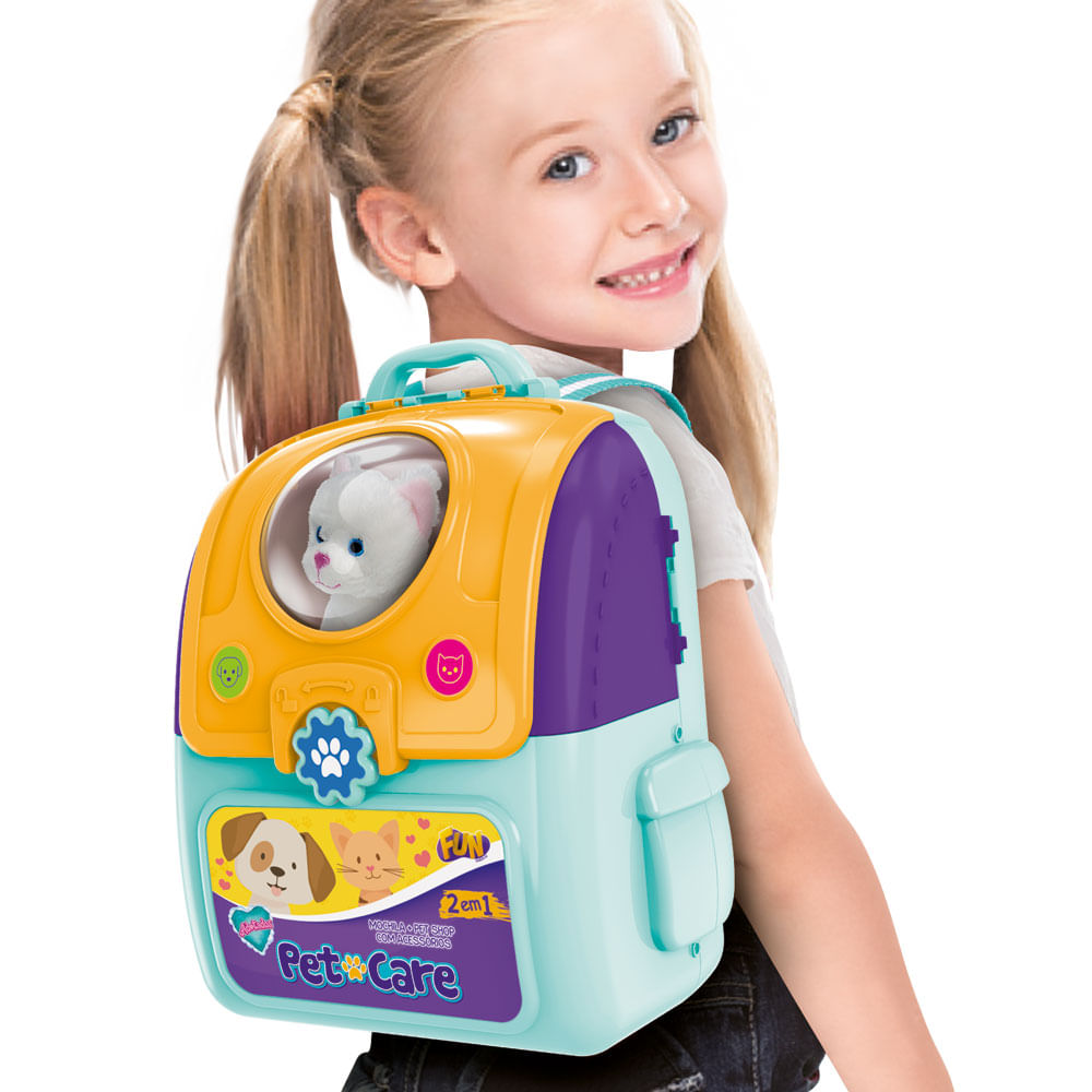 Adotados Mochila Pet Care Cachorrinho Branco -Fun Divirta-se