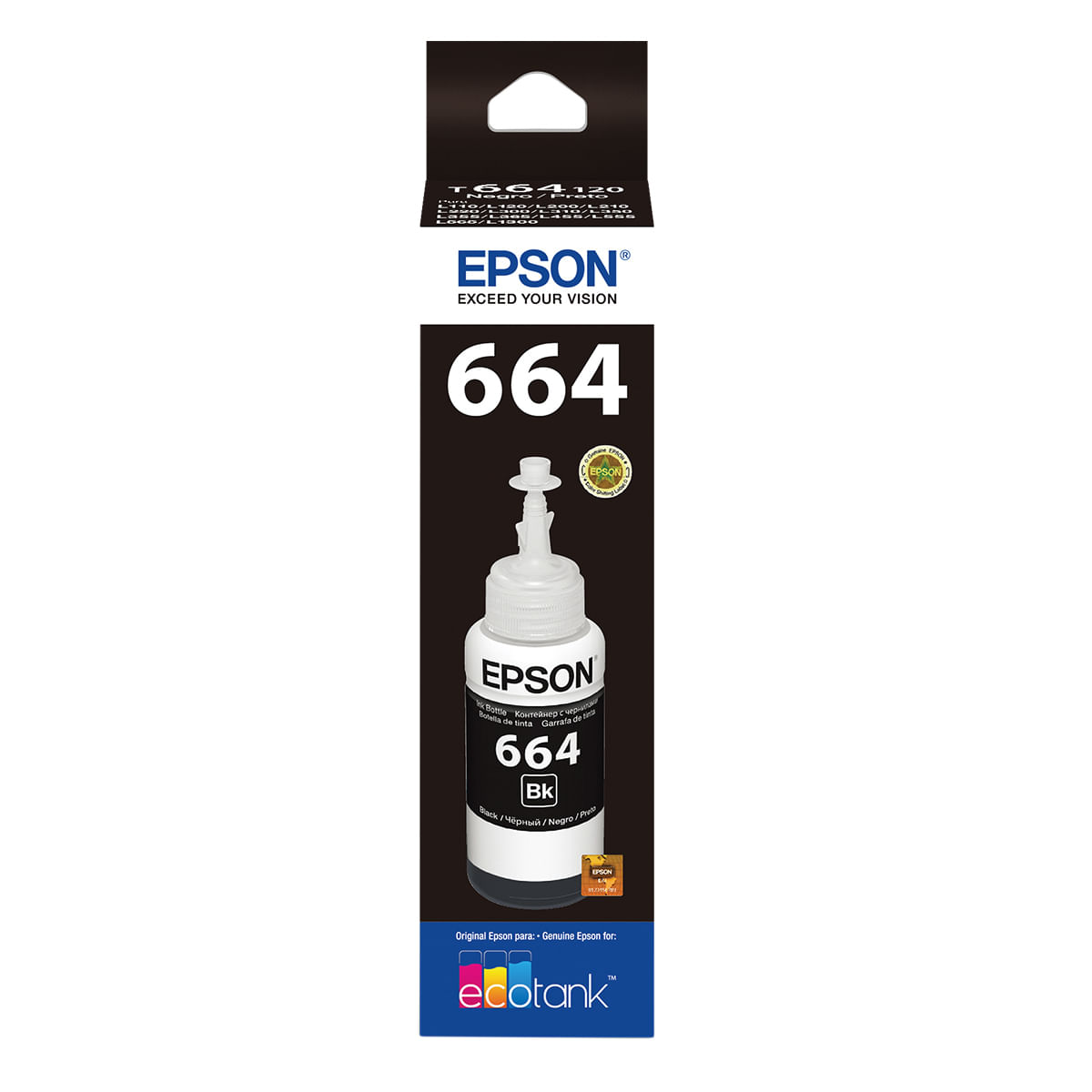 Encontraproduto.com.br - Refil de Tinta Epson T664120 Preta