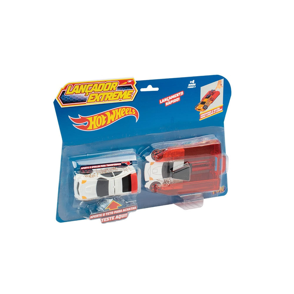 Hot Wheels Carrinho Lançador Extreme Branco  - Fun Divirta-se