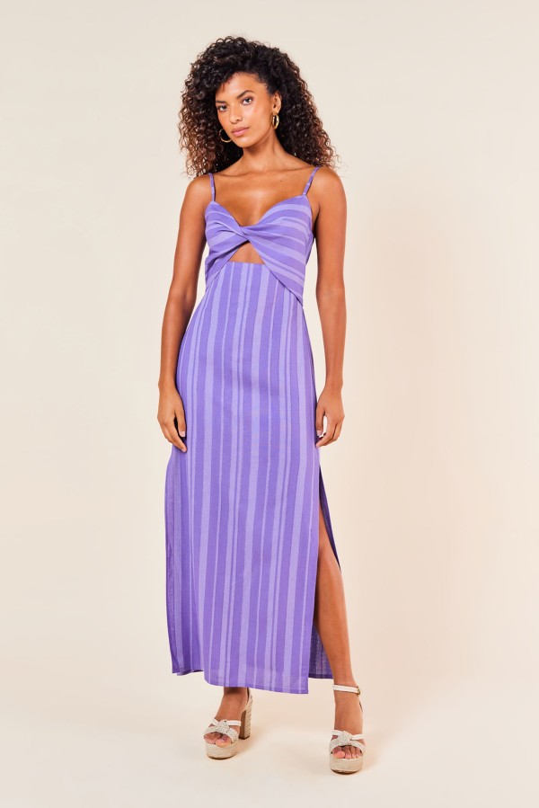 Encontraproduto.com.br - VESTIDO LONGO LINHO COM BOJO TORCIDO -SAFIRA