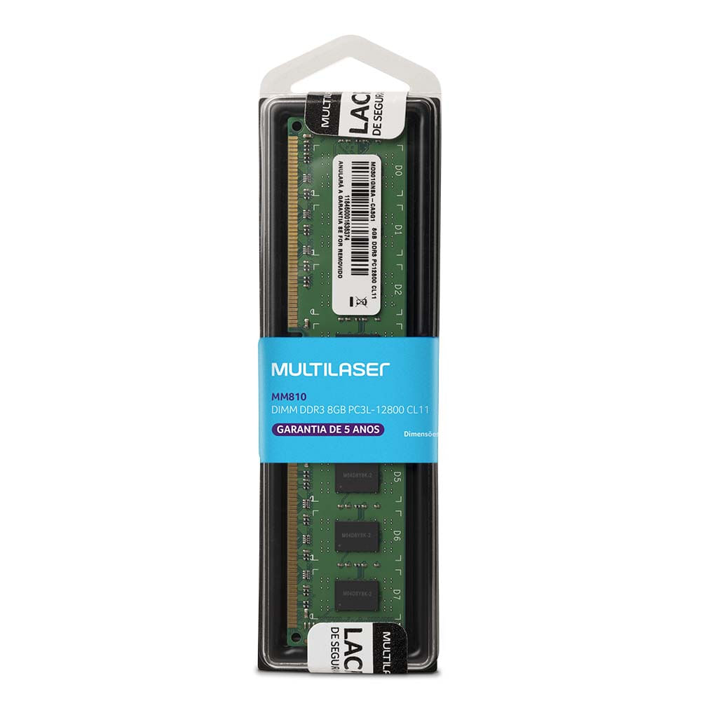 Memória Multilaser Ddr3 Udimm 8Gb 1600 Mhz - MM810OUT [Reembalado]