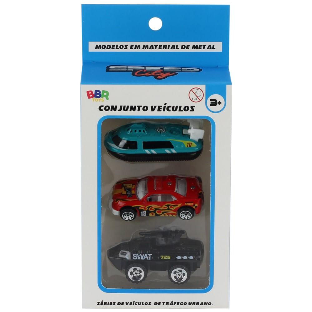 Encontraproduto.com.br - Conjunto Veículos Urbanos com 3 Carrinhos - BBR Toys