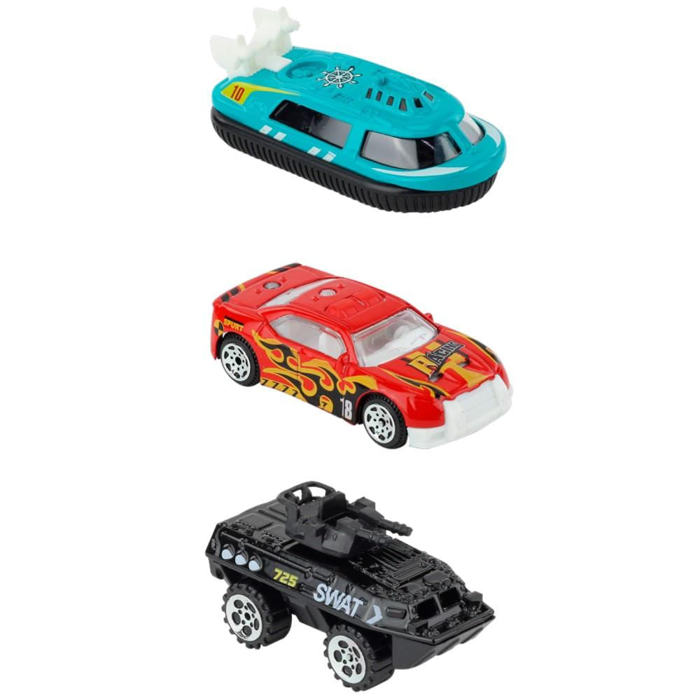 Encontraproduto.com.br - Conjunto Veículos Urbanos com 3 Carrinhos - BBR Toys