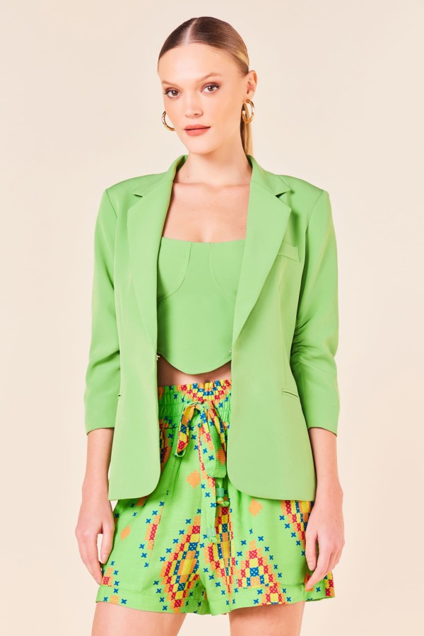 Encontraproduto.com.br - Blazer Básico com Manga 3/4-JADE